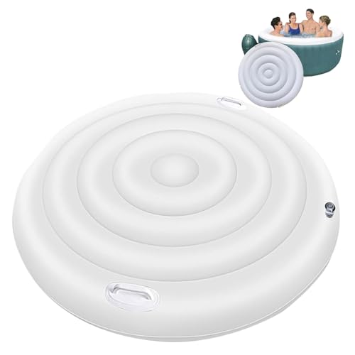 Couverture de Spa Gonflable Ronde,Couverture de Spa à économie d'énergie pour Spa,avec Valve de gonflage et de dégonflage Rapide et Facile,Coupe-Vent, imperméable,...