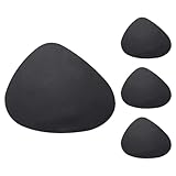Plookyoe Tischsets für Tisch, wasserdicht, rutschfest, Leder, Küchenzubehör, Schwarz, 4 Stück