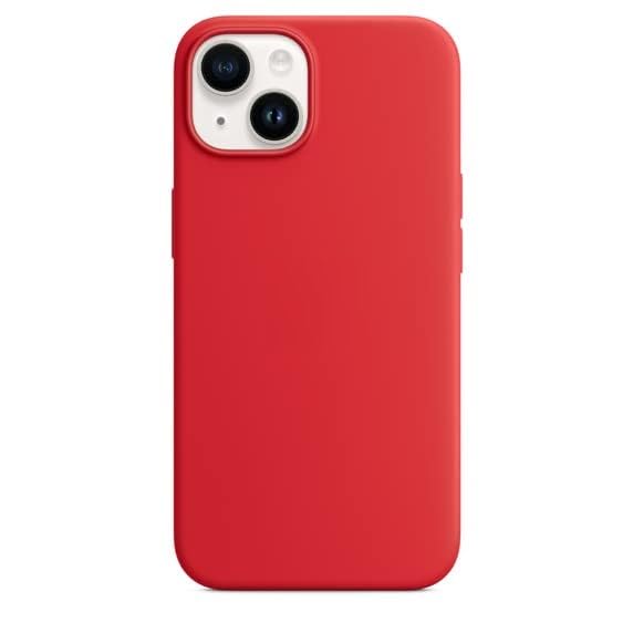 Image of NAFS Silicone Case Compatible iPhone 14 | Camera Protect Microfiber Lining Cover | Case Cover for iPhone 14 (Red)
