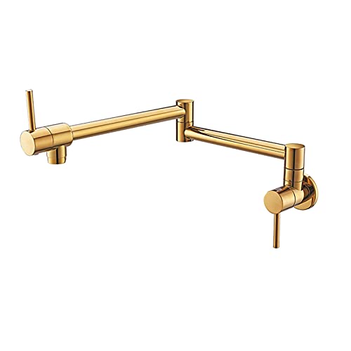 Grifo de llenado de ollas para cocina moderna en oro rosa abatible 5
