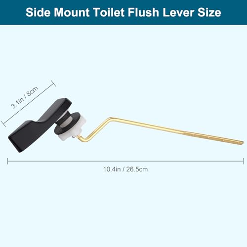 Image of Universal Side Mount Metal Toilet Handle Replacement Kit, Matte Black | Compatible with American Standard /Mansfield /Gerber /TOTO /Kohler Toilet, Toilet Tank Flusher Lever with Flapper Chain