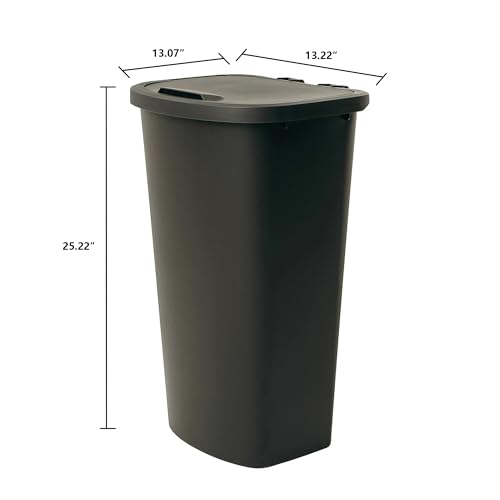 Caneca de basura rectangular 11 gal plástico con tapa elevable miniatura 4