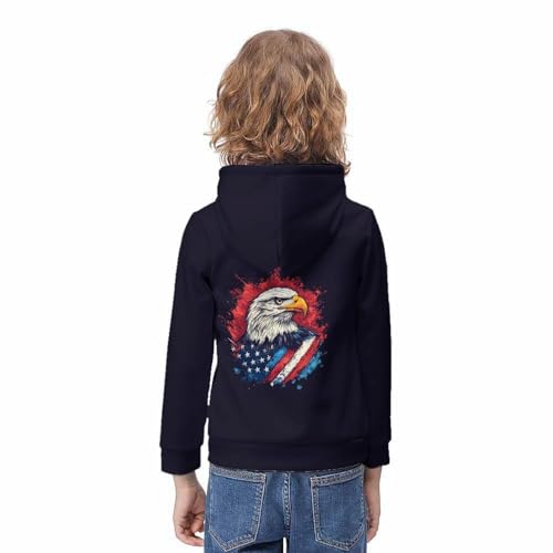 Sweat à capuche enfant imprimé 3D pull résistant avec grande poche 8-10Y