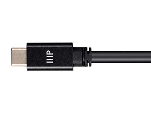 Monoprice Cabo USB tipo C ultra compacto 3.2 geração 2 – 1 metro – preto, 10Gbps, 5A, entrega rápida