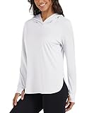 MAGCOMSEN Womens Hoodies Pullover Sun Protection Long Sleeve Lightweight Sun Shirt UPF 80+ Quick Dry Workout White XL