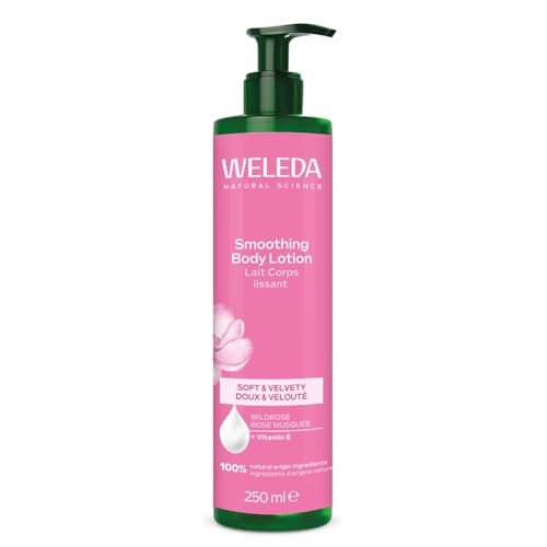 Weleda Lait Corps Lissant Rose Musquée 250ml – Hydratation 24h, Peau Plus Douce (93% Satisfaits) – Testé 2 Semaines, 1-2 Applications/Jour – Soin Naturel Certifié NATRUE
