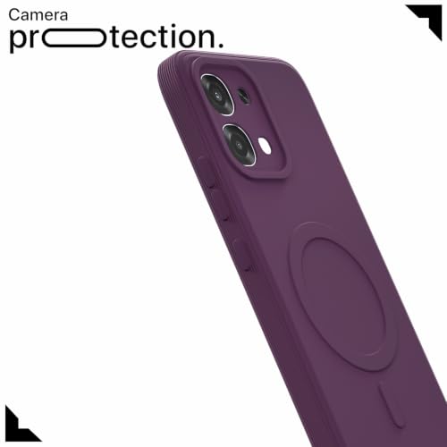 Image of Pikkme Back Cover for Oppo F31 5G / Oppo F33 5G Soft Matte Silicone | Slim Fit | Mag-Safe Design (Mag-Safe Not Support) Camera Protection Bumper Case (Purple)