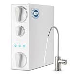 iSpring RO500AK-BN Reverse Osmosis Water Filter, NSF 58 Certified, 500 GPD Tankless Under Sink RO System, Natural pH Alkaline Remineralization, 2:1 Pure to Drain Ratio, Brushed Nickel Faucet