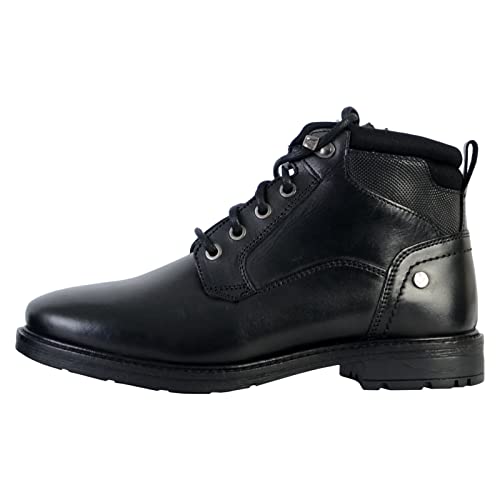 Boots en cuir véritable Kaporal pour homme, bottines noires élégantes et durables