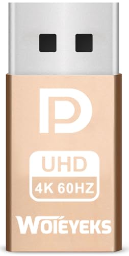 Woieyeks 4K 60Hz DP DisplayPort Dummy Plug,Headless Ghost Display Emulator EDID Emulator Plug Support 4096x2160 60Hz/2560x1440/1600 60Hz/1920x1080 60/120Hz 1 Pack