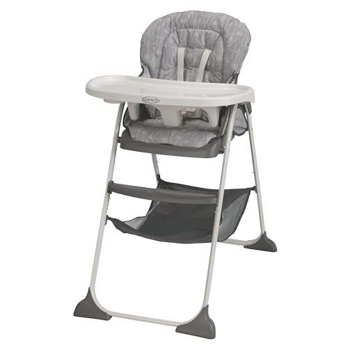 graco slim snacker high chair ultra slim fast-folding multiple recline positions comfortable feeding whisk