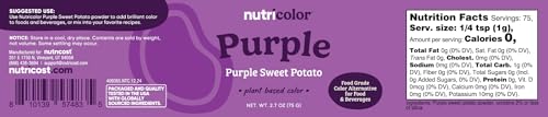 Nutricost Purple Plant Based Food Coloring From Purple Sweet Potato Powder (75 Servings) - Nutricolor Color Alternative For Food & Beverages