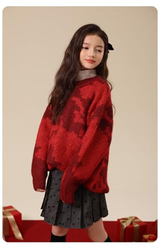 Chinese New Year girl's sweater winter warm thickened red ladies fashion knitwear2