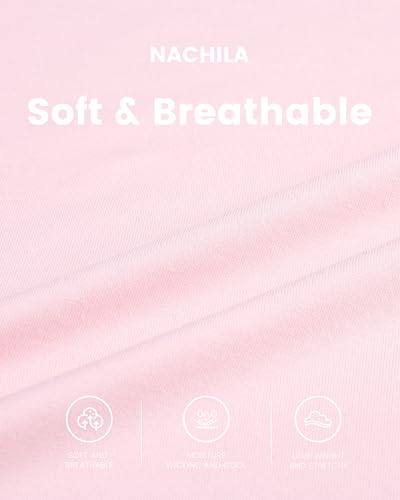 Image of NACHILA Nightgowns for Women-Viscose Made from Bamboo, V Neck Sleepshirts Short Sleeve Sleepwear Cool Nightshirt