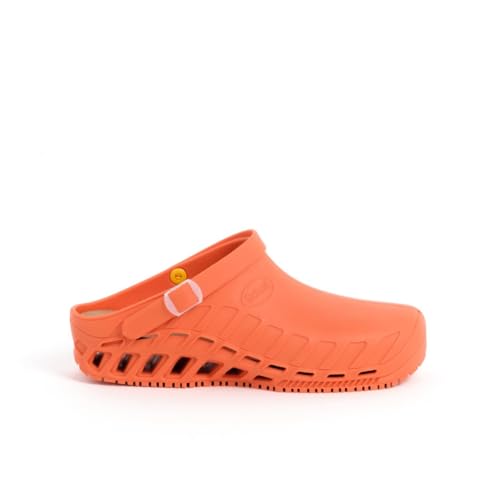 Scholl - Clog EVO, Zuecos Sanitarios Profesionales, Unisex - Adulto, Naranja, 39 EU