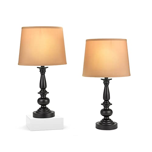 Catalina 18842-002 Traditional 2-Piece Matching Trophy Table Lamp Set With Coffee Silken Shades, 22.25, Classic Oil Rubbed Bronze #TOP3