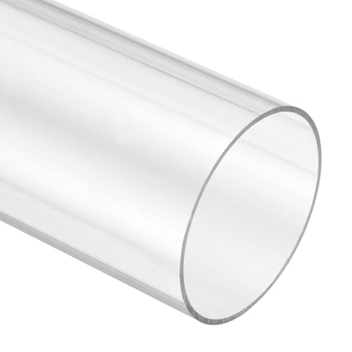 Image of uxcell Clear Rigid Tubing 52mm(2 1 /16 inch) ID x 55mm(2 3 /16 inch) OD x 1Ft(305mm) Length Round Plastic Polycarbonate Tube