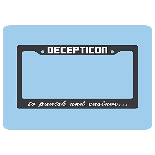 Crysss Aluminum License Plate Frame Decepticon License Plate Frame | Transformers License Plate Frame | Car Licenses Plate Covers Holders for US Vehicles 12 x 6 Inch