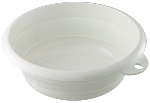 伊勢藤 折りたためる ソフト湯おけ ホワイト I-522