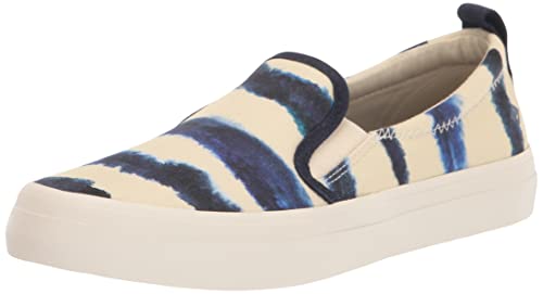 Sperry Womens Crest Tie Dye Slip On Sneakers Shoes Casual - White