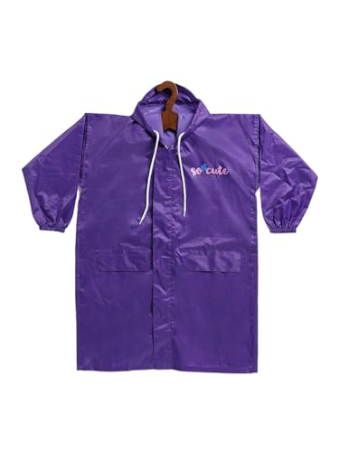 Image of Rupa Girls Polyvinyl Chloride (Pvc) Unisex Kids Unisex Rainwear, Cartoon Print Waterproof Long Longcoat /Raincoat With Adjustable Hood For Boy And Girl And With Space For School Bag. Pack Of 1