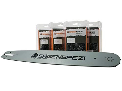 Juego de espada de 50 cm con 4 cadenas de cincel de 3/8" 72TG de 1,6 mm para Stihl MS 400 MS400