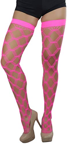 ToBeInStyle Women’s Multi-Strand Large Diamond Fence Net Thigh High Stockings 6