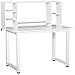HOMCOM Scrivania Ufficio e Casa per Computer con Scaffale e Ampio Piano di Lavoro, Struttura Legno e Metallo 120x60x125cm, Bianco