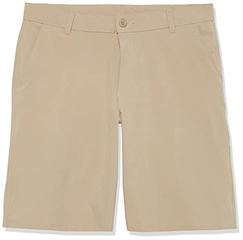 izod boys39 school uniform flat front khaki shorts moisture wicking performance fabric wrinkle amp fade resistant