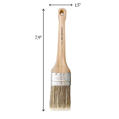 Chalk Style Paint Brush - Oval Brush With Synthetic Bristles For Smooth Furniture Paint Application With Minimal Brush Strokes, No Shedding, Vegan, Best For Water-Based Paint - 1.5" #TOP2