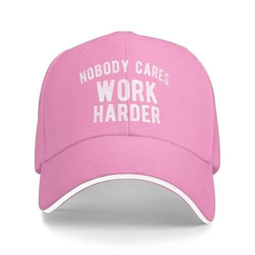 KWQDOZF Nobody Cares Work Harder Baseballkappe Damen Lustige Trucker-Mützen Herren Dad Hat AdjustableHat Ball Caps Schwarz