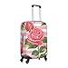 Yaxongx Pink Rose Stripe Pattern Travel Luggage Cover Washable Suitcase Cover Elastic Fashion Stretch Suitcase Protector Travel Anti-Scratch Baggage Covers Fits 29-32 Inch Luggage
