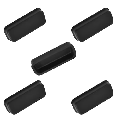 FOCMKEAS LPT/DB25 Plug Protective Cover 5 Pcs Anti-Dust Protector Caps, Plug Protector Caps for LPT/DB25 Female Ports and Computers Black Silica Gel