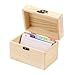 Wooden Index Card Box, 15x10x10.5cm Note Card Holder with Divider Case, File Organizer Accessory for Office Desk, Study, Home Organization