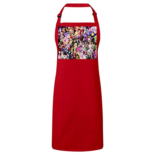 Tablier cuisine rouge anime patchwork idéal pour vos barbecues