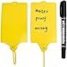 QIEOTE 40-Pack Plastic Shipping Tags with Marker Pen, Waterproof Zip Tie Labels for Baggage, Inventory, and Key Tagging(Yellow)