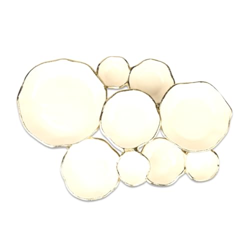 Cruiser’s Caché 17" Cluster of 9 Rustic Gold & White Enamel Serving Bowls by Cruiser’s Cache - Image 6
