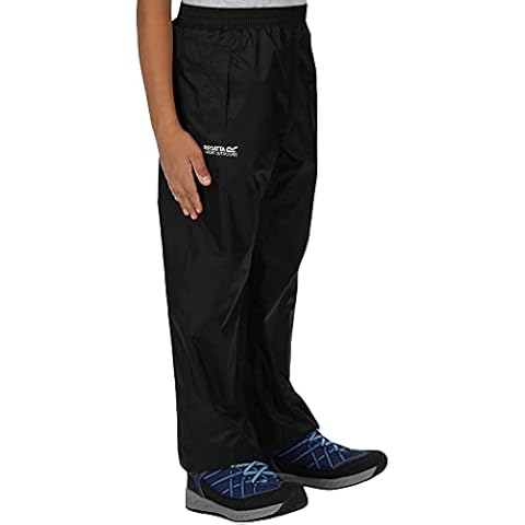 Regatta Kids Pack It Waterproof Overtrousers - Black -13 Yrs Cover