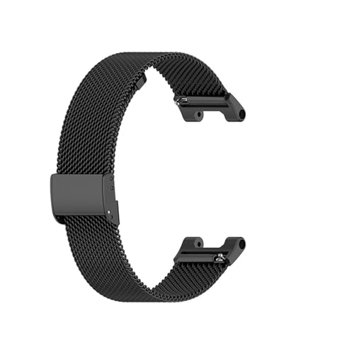 Bracelet en acier inoxydable pour Amazfit T-Rex 2, maille milanaise noire élégante