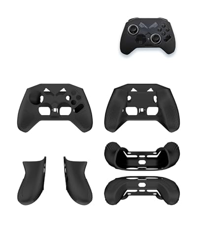 Silicone Case for FLYDIGI Vader 4 Pro PC Controller,Full Body Soft Silicone Handheld Game Console Drop-Proof Protector Case with Shockproof,Non-Slip,Anti-Collision,Black