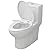 DeerValley Toilet, Elongated Toilet for Bathroom with Potty Training Seat, Power Flush 1.1/1.6 GPF Standard One Piece Toilet, 12'' Rough-In