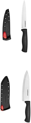 Farberware 5158146 EdgeKeeper - Cuchillo utilitario, 4.5 pulgadas, negro y Farberware 5160714 EdgeKeeper - Cuchillo de chef, 6 pulgadas, negro