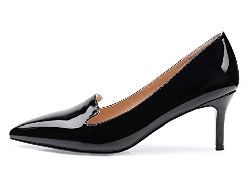 Castamere Womens Stiletto Mid Heels Office Pumps Pointed Toe Slip-on 6CM2