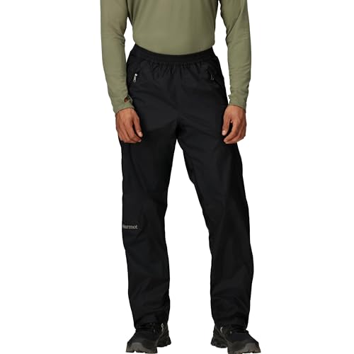 Marmot Herren PreCip Eco Full Zip Pant, wasserdichte Regenhose, Winddichte Wanderhose, atmungsaktive Regenkleidung zum Wandern und Trekking, Black, L