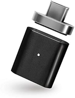 REDBEAN Magnetic USB C Adapter 20Pins Type C Connector Support Up to PD 100W Fast Charge 10Gbps Data Transfer 4K 60Hz Video Output Compatible with MacBook Pro 2019 /Air, HP(Straight, Perfect Black)