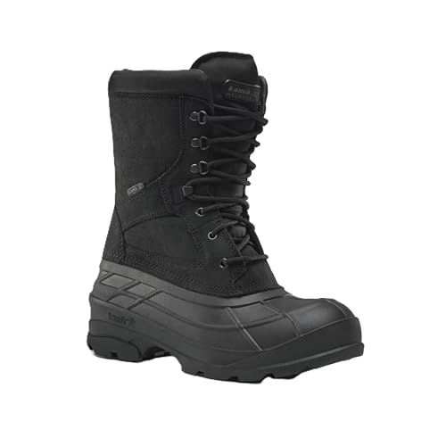 Image of Kamik Nation Plus Snow Boot - Waterproof Winter Boots for Men - Insulated Men's Snow Footwear - High-Traction Grip Work Shoes - Lace-Up Closure with Midfoot Hook & Strap