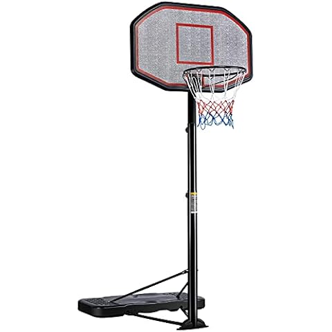 Yaheetech Basketballständer mit Rollen, 275-363 cm höhenverstellbar, Basketballkorb Wasser/Sand befüllbar, Basketballanlage fürs Innen-/Außenbereich Cover