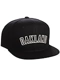 Original Snapback Custom American Cities State Letters Ajustable Flat Visor Cap (Oakland Black, Whit