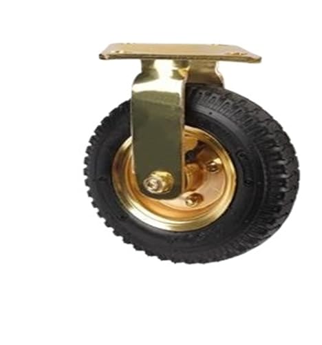 Roulettes gonflables en caoutchouc 8 pouces fixes pour chariots d'hôtel et diables lourds