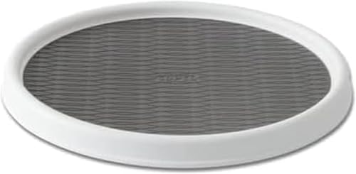 Image of Copco Basics Non-Skid Pantry Cabinet Lazy Susan Turntable,12-Inch,White /Gray,(Pack of 6)